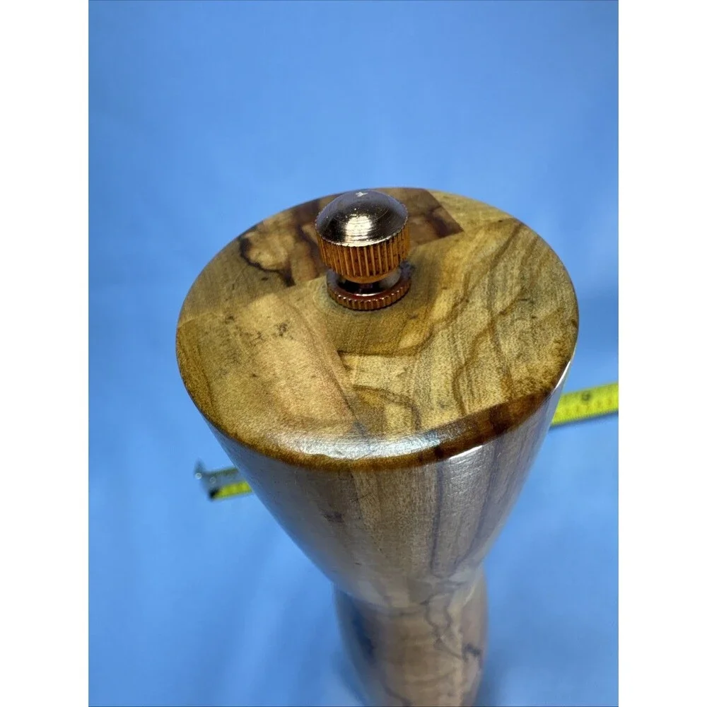 Dash of That Wooden Tall Pepper Mill 9”   Wood Grain Metal Hardware Accents